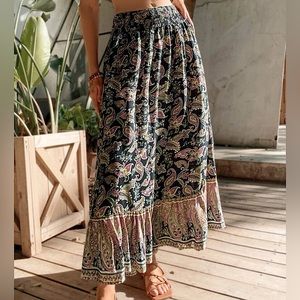 Pink Paisley Long Skirt